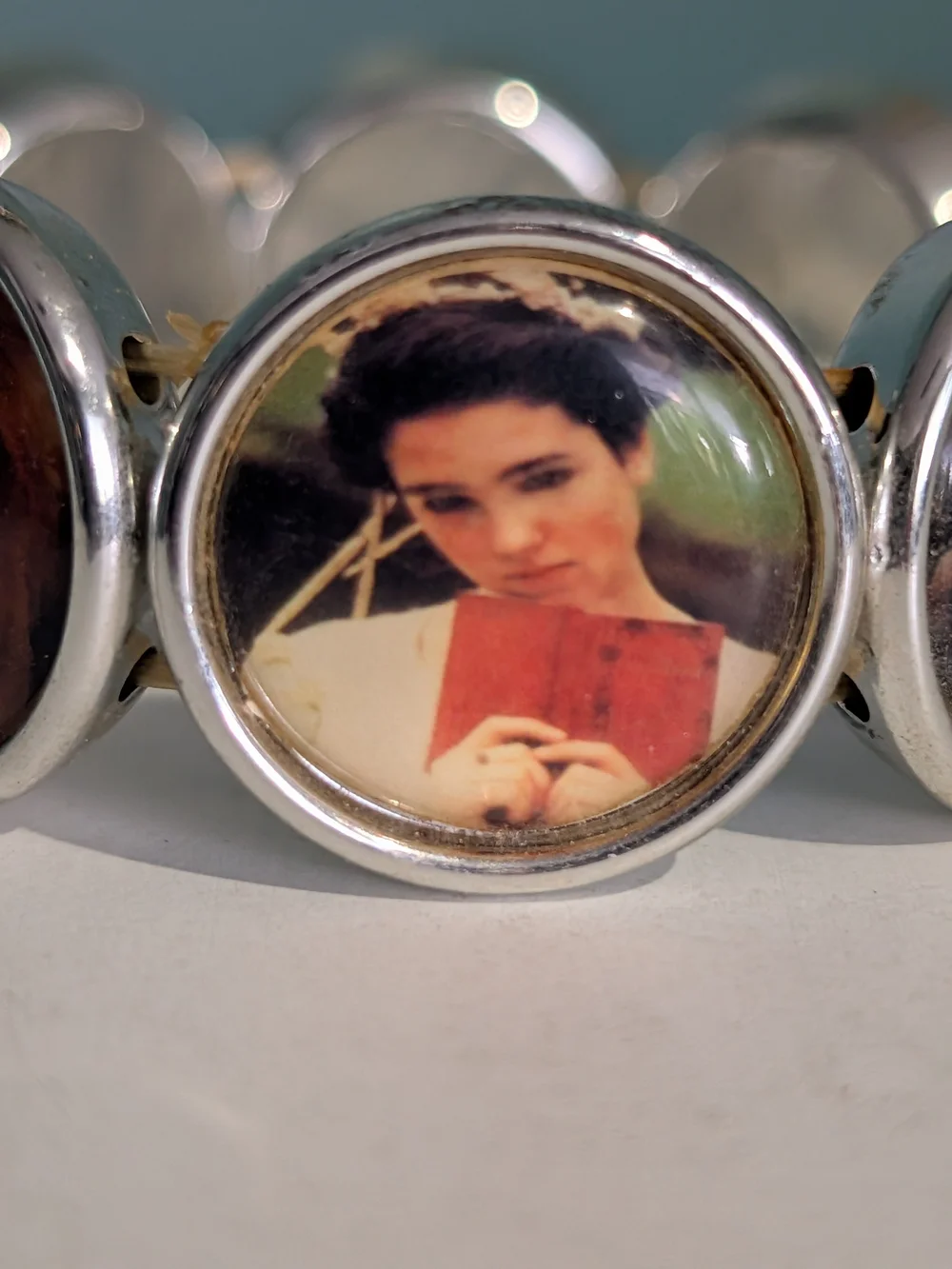 Vintage 80's Labyrinth Movie Photo Cabochon Charm Stretch Bracelet-New Nostalgia